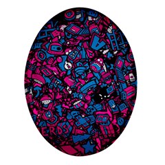 Grafitti Graffiti Abstract Artwork Digital Oval Glass Fridge Magnet (4 Pack) by uniart180623