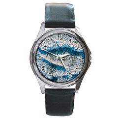 Waves Wave Nature Beach Round Metal Watch by uniart180623