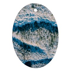 Waves Wave Nature Beach Ornament (oval) by uniart180623