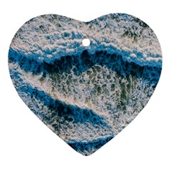 Waves Wave Nature Beach Ornament (heart) by uniart180623