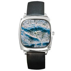 Waves Wave Nature Beach Square Metal Watch