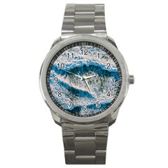 Waves Wave Nature Beach Sport Metal Watch