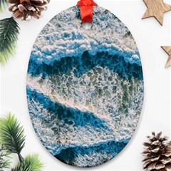 Waves Wave Nature Beach Oval Ornament (Two Sides)