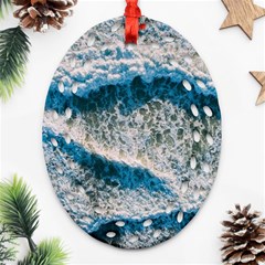 Waves Wave Nature Beach Oval Filigree Ornament (Two Sides)