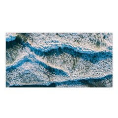 Waves Wave Nature Beach Satin Shawl 45  x 80 