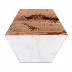 Waves Wave Nature Beach Marble Wood Coaster (hexagon)  by uniart180623