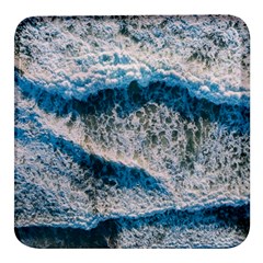 Waves Wave Nature Beach Square Glass Fridge Magnet (4 Pack) by uniart180623