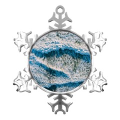 Waves Wave Nature Beach Metal Small Snowflake Ornament