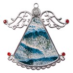 Waves Wave Nature Beach Metal Angel with Crystal Ornament Front