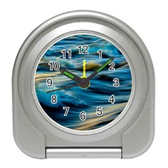 Waves Abstract Waves Abstract Travel Alarm Clock by uniart180623