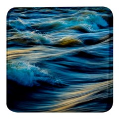 Waves Abstract Waves Abstract Square Glass Fridge Magnet (4 Pack) by uniart180623