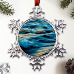 Waves Abstract Waves Abstract Metal Large Snowflake Ornament