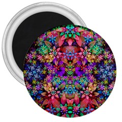 Flower Patterns Abstract Pattern Digital Art 3  Magnets by uniart180623