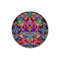 Flower Patterns Abstract Pattern Digital Art Magnet 3  (round) by uniart180623