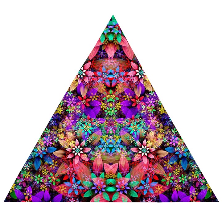 Flower Patterns Abstract Pattern Digital Art Wooden Puzzle Triangle