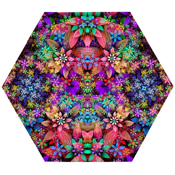 Flower Patterns Abstract Pattern Digital Art Wooden Puzzle Hexagon