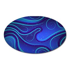 Spiral Shape Blue Abstract Oval Magnet by uniart180623