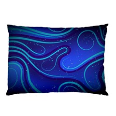 Spiral Shape Blue Abstract Pillow Case by uniart180623