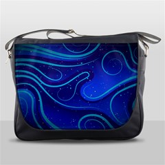 Spiral Shape Blue Abstract Messenger Bag by uniart180623