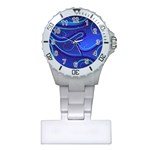 Spiral Shape Blue Abstract Plastic Nurses Watch Front