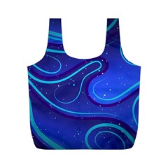 Spiral Shape Blue Abstract Full Print Recycle Bag (m) by uniart180623