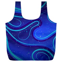 Spiral Shape Blue Abstract Full Print Recycle Bag (xxxl) by uniart180623