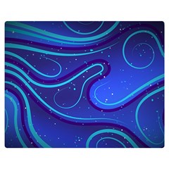 Spiral Shape Blue Abstract Premium Plush Fleece Blanket (medium) by uniart180623