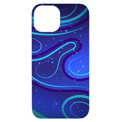 Spiral Shape Blue Abstract Iphone 14 Black Uv Print Case