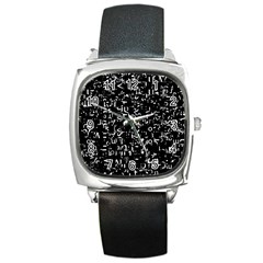 Abstract Secred Code Square Metal Watch by uniart180623