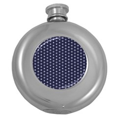 Snowflakes Abstract Snowflake Abstract Pattern Round Hip Flask (5 Oz)