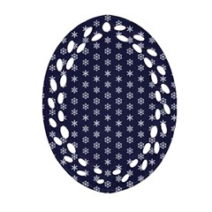 Snowflakes Abstract Snowflake Abstract Pattern Oval Filigree Ornament (two Sides) by uniart180623