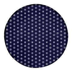 Snowflakes Abstract Snowflake Abstract Pattern Round Glass Fridge Magnet (4 Pack) by uniart180623