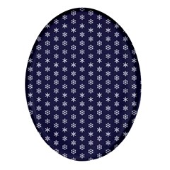 Snowflakes Abstract Snowflake Abstract Pattern Oval Glass Fridge Magnet (4 Pack) by uniart180623