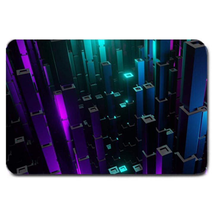 Abstract Building City 3d Large Doormat