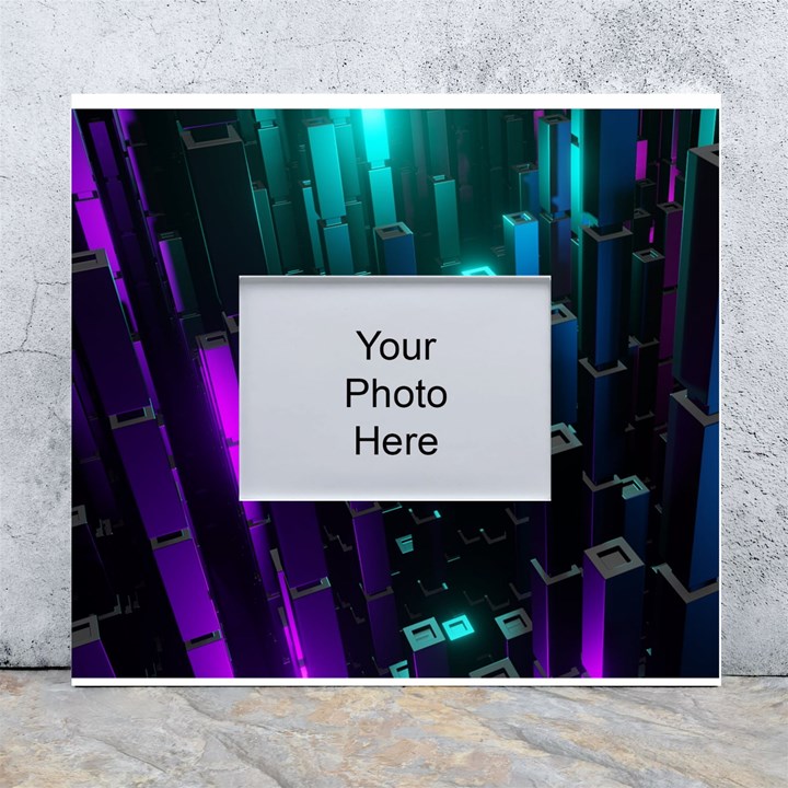 Abstract Building City 3d White Wall Photo Frame 5  x 7 