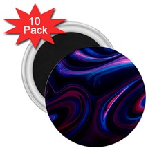 Purple Blue Swirl Abstract 2 25  Magnets (10 Pack)  by uniart180623