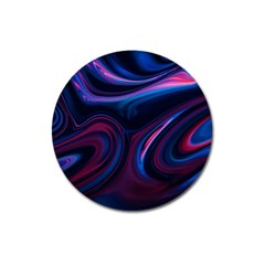 Purple Blue Swirl Abstract Magnet 3  (round) by uniart180623