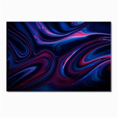 Purple Blue Swirl Abstract Postcard 4 x 6  (pkg Of 10) by uniart180623