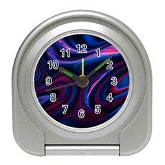 Purple Blue Swirl Abstract Travel Alarm Clock by uniart180623