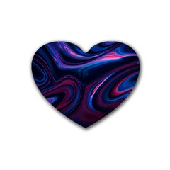 Purple Blue Swirl Abstract Rubber Coaster (heart) by uniart180623