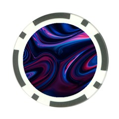 Purple Blue Swirl Abstract Poker Chip Card Guard