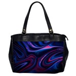 Purple Blue Swirl Abstract Oversize Office Handbag (2 Sides) Front