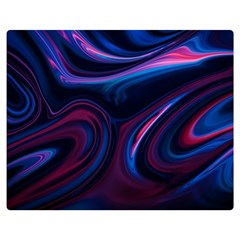 Purple Blue Swirl Abstract Two Sides Premium Plush Fleece Blanket (medium) by uniart180623