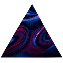 Purple Blue Swirl Abstract Wooden Puzzle Triangle