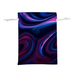 Purple Blue Swirl Abstract Lightweight Drawstring Pouch (L) Back