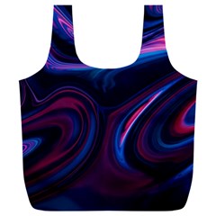 Purple Blue Swirl Abstract Full Print Recycle Bag (xxl)