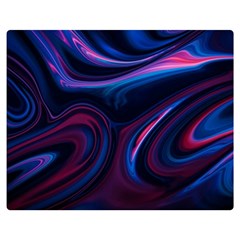 Purple Blue Swirl Abstract Premium Plush Fleece Blanket (medium) by uniart180623