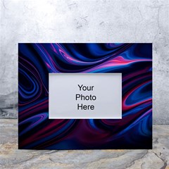 Purple Blue Swirl Abstract White Tabletop Photo Frame 4 x6  by uniart180623