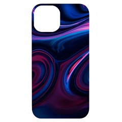 Purple Blue Swirl Abstract Iphone 14 Black Uv Print Case