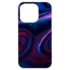 Purple Blue Swirl Abstract Iphone 14 Pro Black Uv Print Case